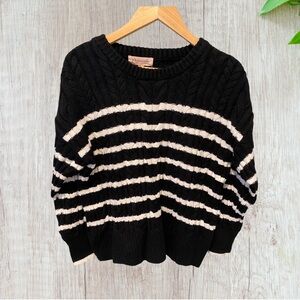 Philosophy Striped Black and Cream Sweater
